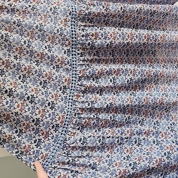 Anthropologie Holding Horses Blue Floral Dress Shell Size 10 - Picture 8 of 10